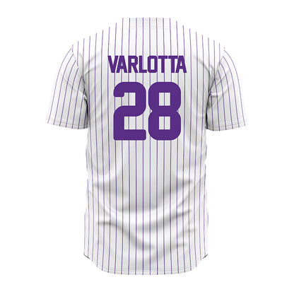 North Alabama - NCAA Baseball : Nicolas Varlotta - White Pin Stripe Jersey-1