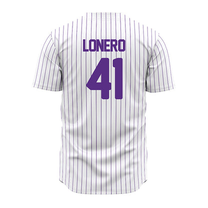 North Alabama - NCAA Baseball : Gio LoNero - White Pin Stripe Jersey-1