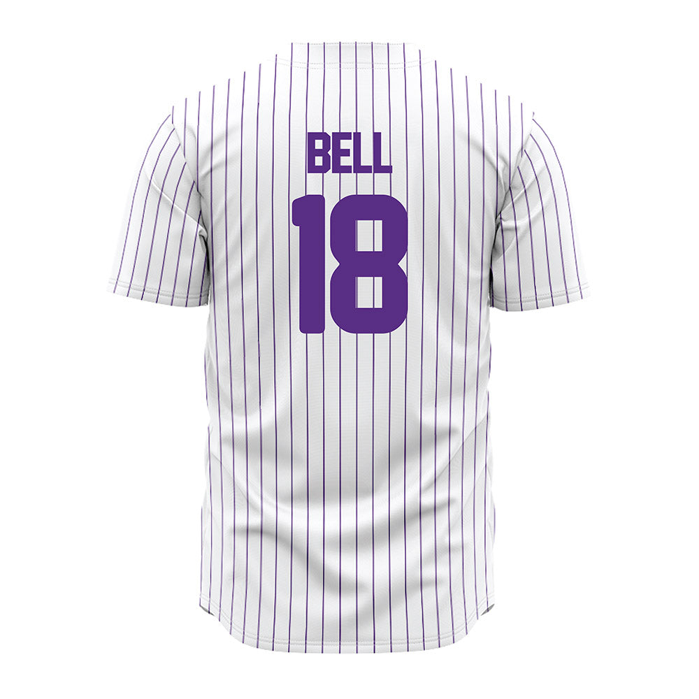 North Alabama - NCAA Baseball : Hunter Bell - White Pin Stripe Jersey-1