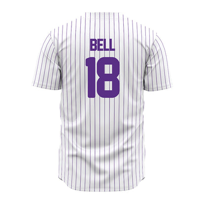 North Alabama - NCAA Baseball : Hunter Bell - White Pin Stripe Jersey-1