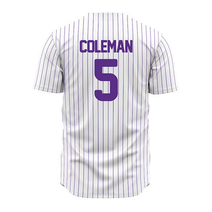 North Alabama - NCAA Baseball : Dylan Coleman - White Pin Stripe Jersey-1