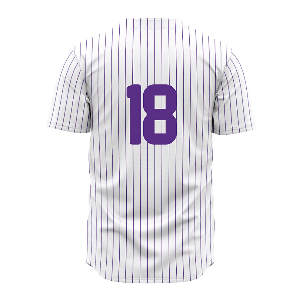 North Alabama - NCAA Baseball : Hunter Bell - White Pin Stripe Jersey-1