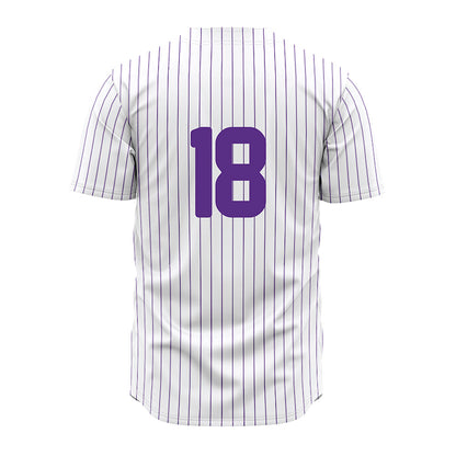 North Alabama - NCAA Baseball : Hunter Bell - White Pin Stripe Jersey-1