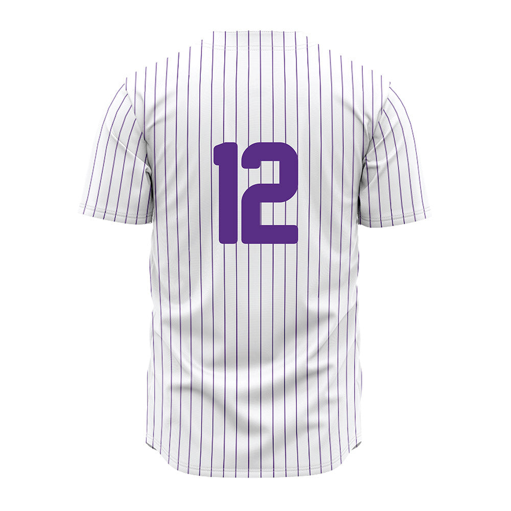 North Alabama - NCAA Baseball : Jackson Westmoreland - White Pin Stripe Jersey-1