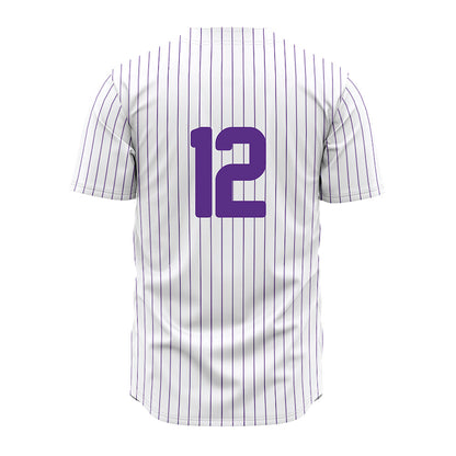 North Alabama - NCAA Baseball : Jackson Westmoreland - White Pin Stripe Jersey-1