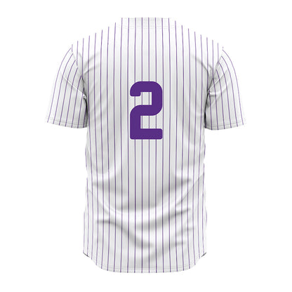 North Alabama - NCAA Baseball : Chandler Ketchup - White Pin Stripe Jersey-1