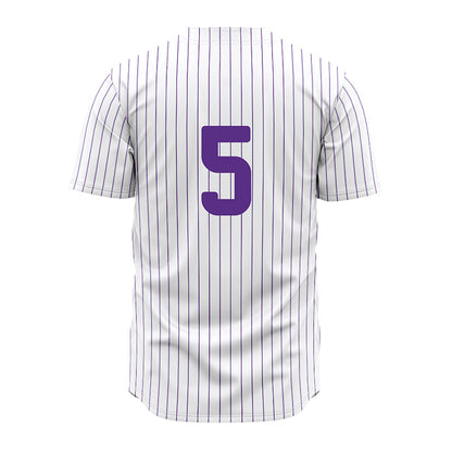 North Alabama - NCAA Baseball : Dylan Coleman - White Pin Stripe Jersey-1
