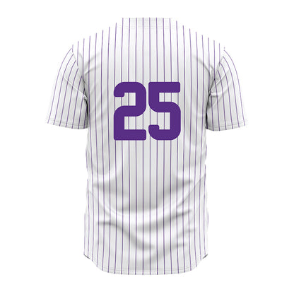 North Alabama - NCAA Baseball : Alex Wade - White Pin Stripe Jersey-1