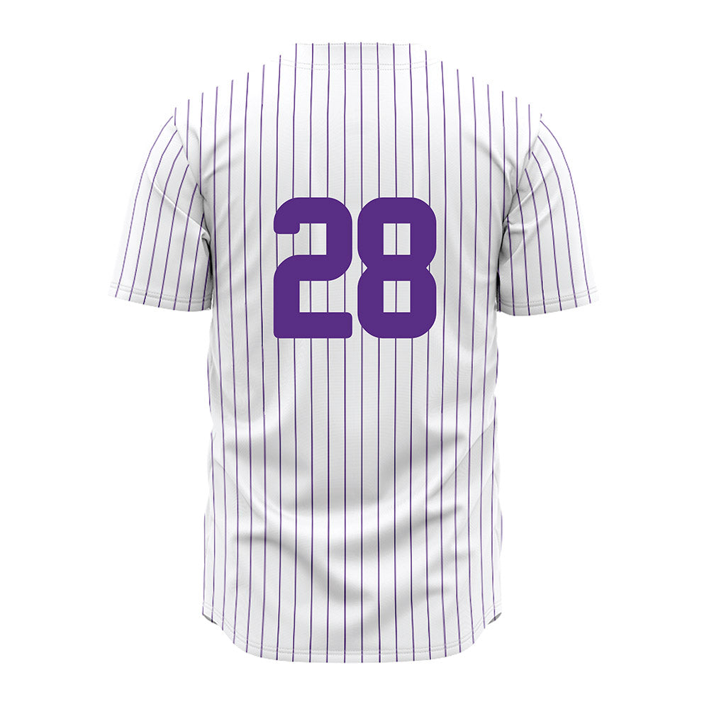 North Alabama - NCAA Baseball : Nicolas Varlotta - White Pin Stripe Jersey-1