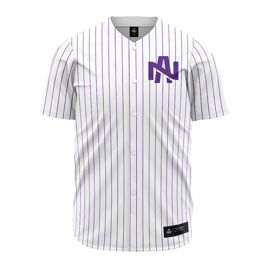 North Alabama - NCAA Baseball : Ryker Billingsley - White Pin Stripe Jersey-0