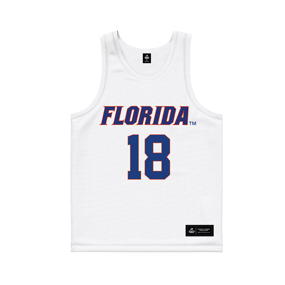 Florida - NCAA Women's Lacrosse : Sam Hughes - White Basketball Jersey-0