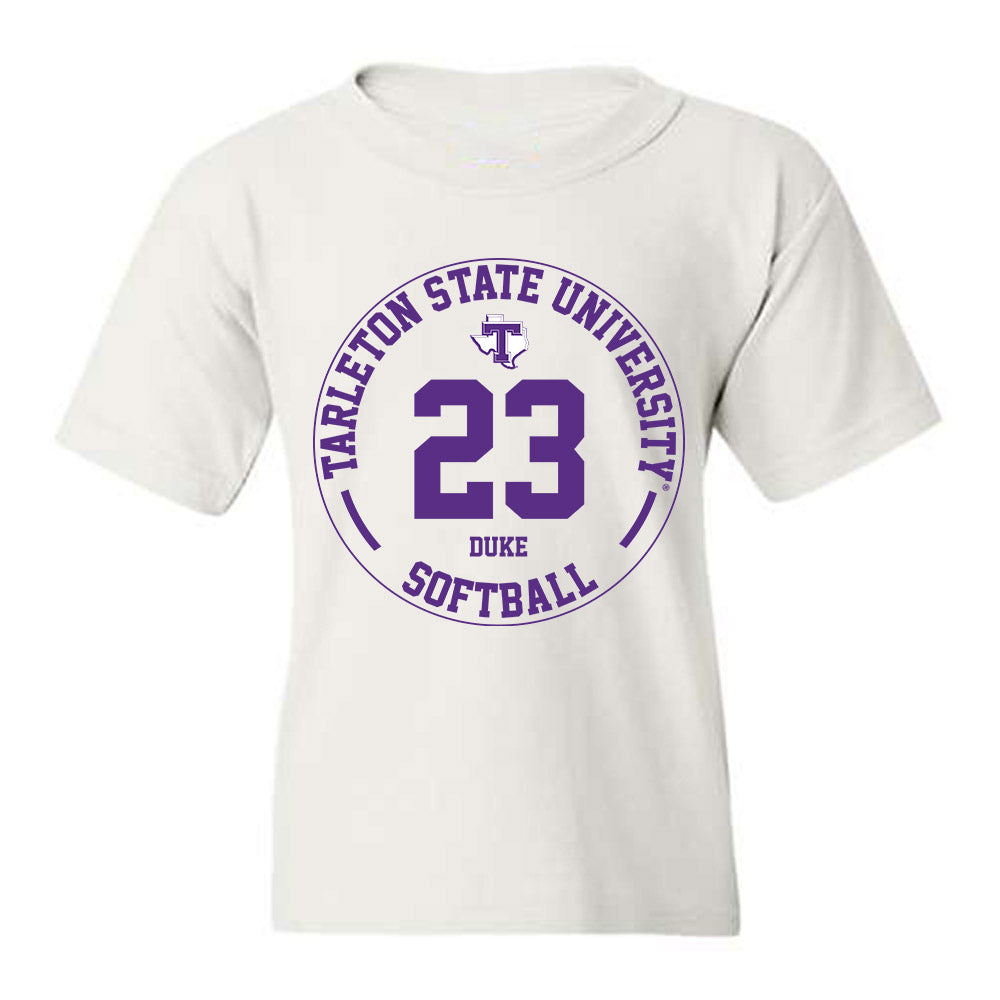 Tarleton State - NCAA Softball : Jaelynn Duke - Classic Fashion Shersey Youth T-Shirt-0