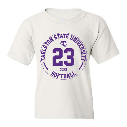 Tarleton State - NCAA Softball : Jaelynn Duke - Classic Fashion Shersey Youth T-Shirt-0