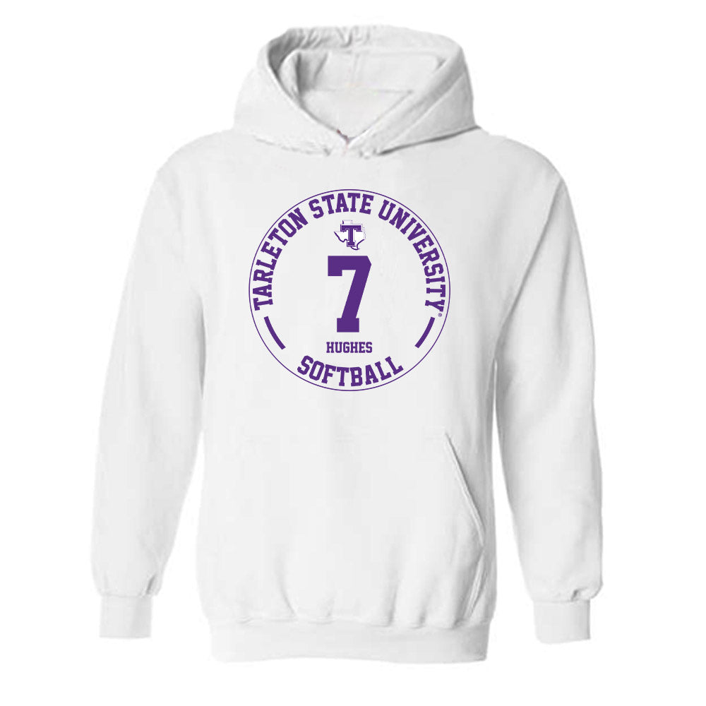 Tarleton State - NCAA Softball : Haley Hughes - Classic Fashion Shersey Hooded Sweatshirt-0