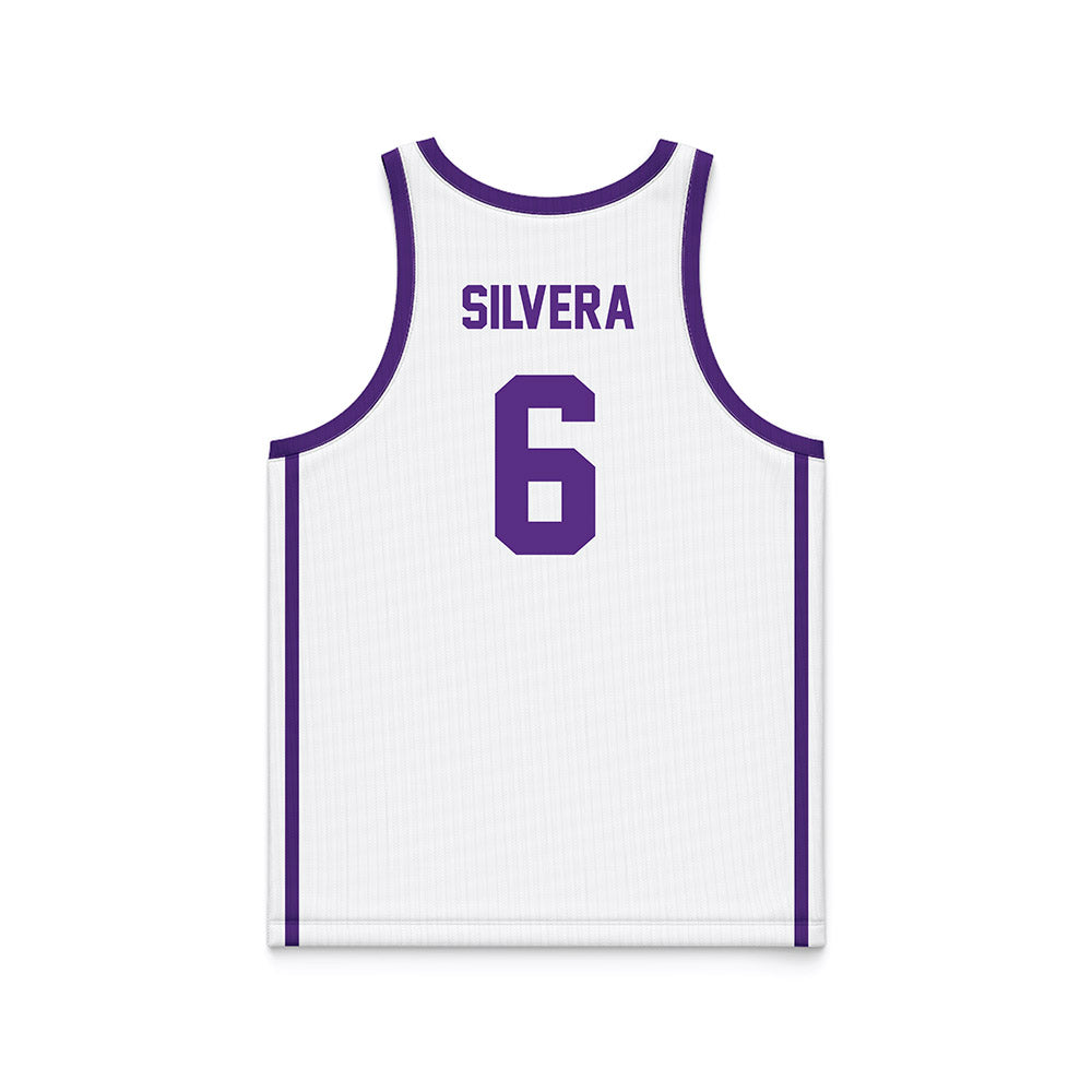 Tarleton State - NCAA Men's Basketball : Marty Silvera - White Basketball Jersey-1