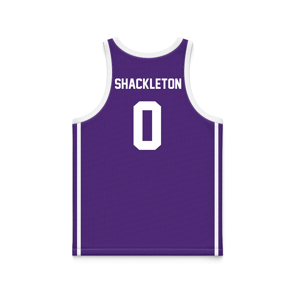 Tarleton State - NCAA Men's Basketball : Adrian Shackleton - Purple Basketball Jersey-1
