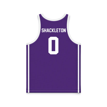 Tarleton State - NCAA Men's Basketball : Adrian Shackleton - Purple Basketball Jersey-1