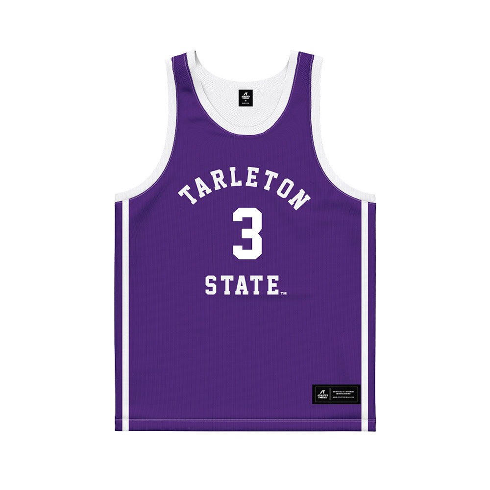 Tarleton State - NCAA Men's Basketball : Ronnie Harrison - Purple Basketball Jersey-0