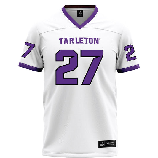 Tarleton State - NCAA Football : Kenyan Kelly - White Football Jersey-0
