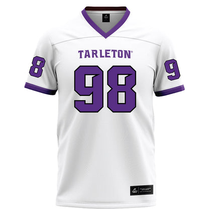 Tarleton State - NCAA Football : Maasai Gibson - White Football Jersey-0