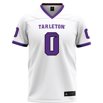 Tarleton State - NCAA Football : Maasai Gibson - White Football Jersey-0