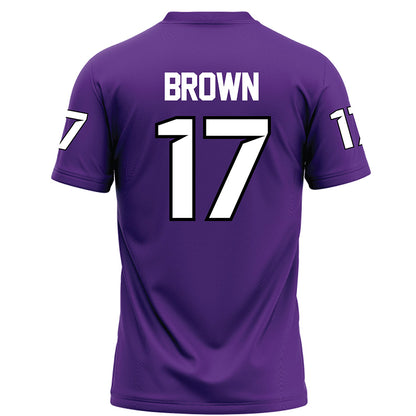 Tarleton State - NCAA Football : Kaleb Brown - Purple Football Jersey-1