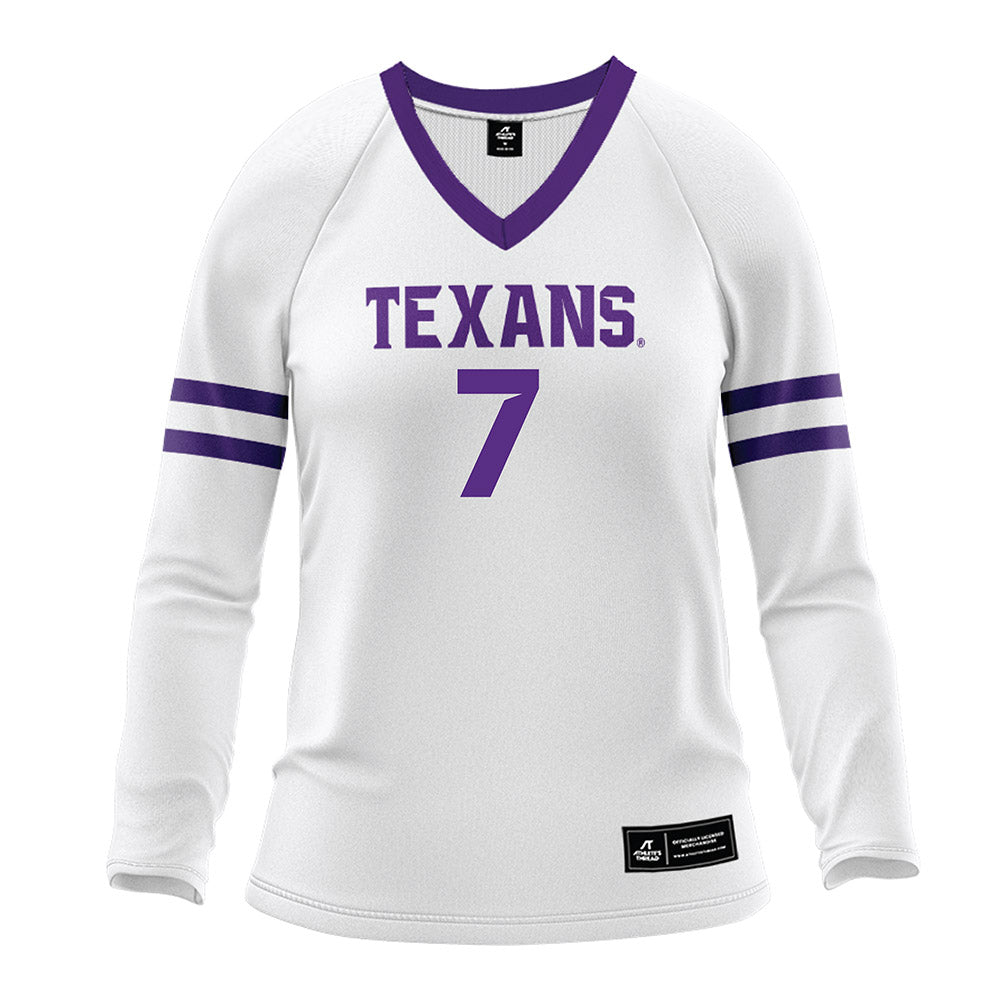 Tarleton State - NCAA Women's Volleyball : Taylynn Biggs - White Volleyball Jersey-0