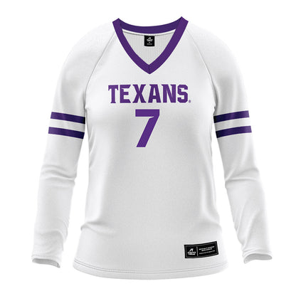 Tarleton State - NCAA Women's Volleyball : Taylynn Biggs - White Volleyball Jersey-0