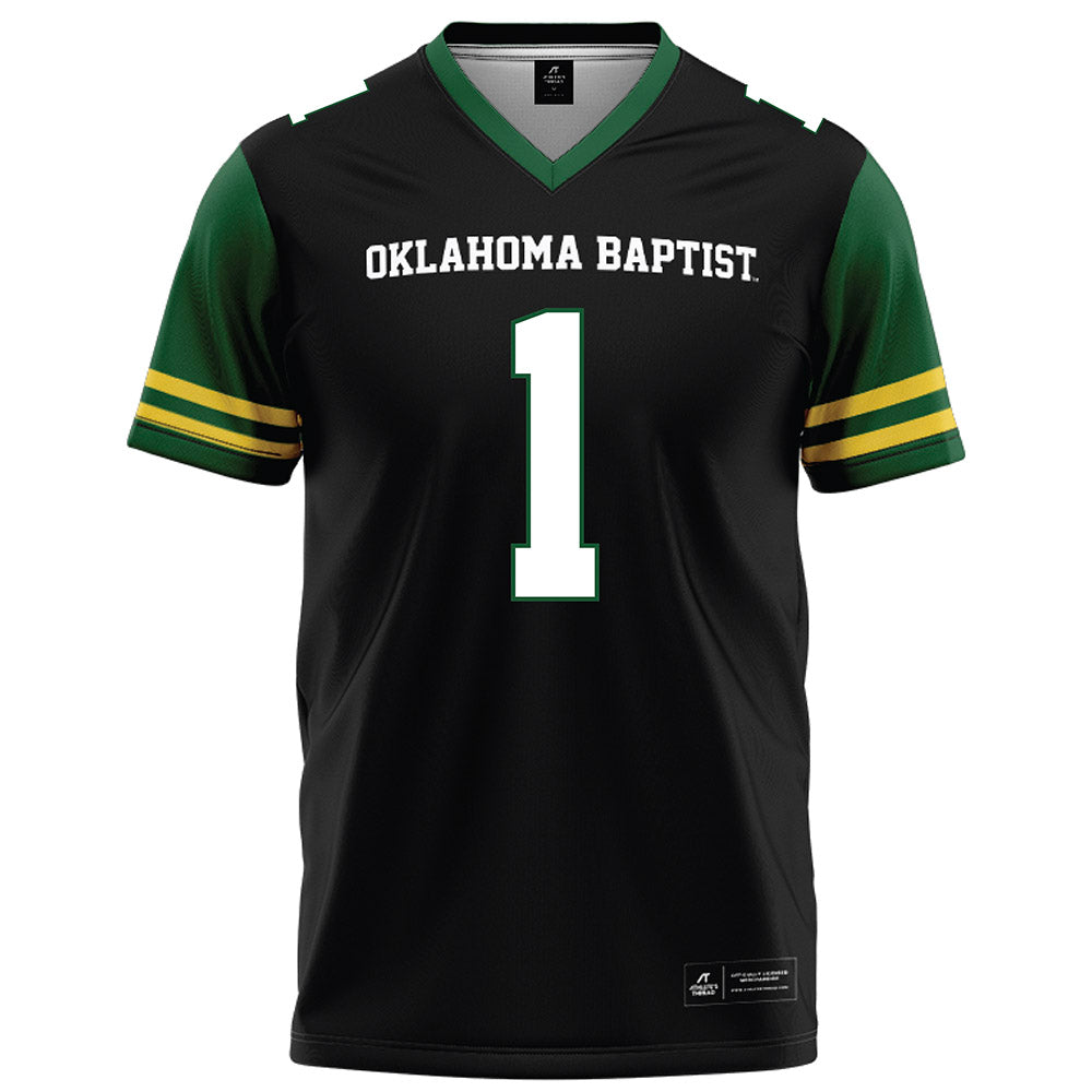 OKBU - NCAA Football : Charles Whitebear - Black Football Jersey-0