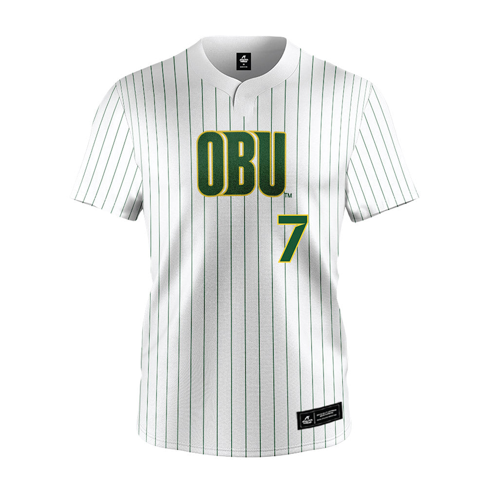 OKBU - NCAA Softball : Alexah Reyes - White Pinstripe Jersey-0