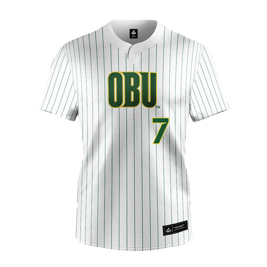 OKBU - NCAA Softball : Alexah Reyes - White Pinstripe Jersey-0