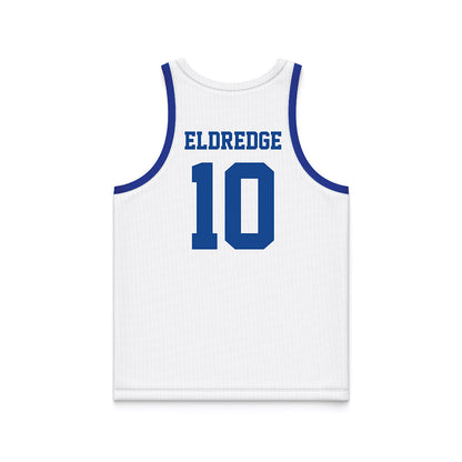 Hampton - NCAA Men's Basketball : Chris Eldredge - White Basketball Jersey-1