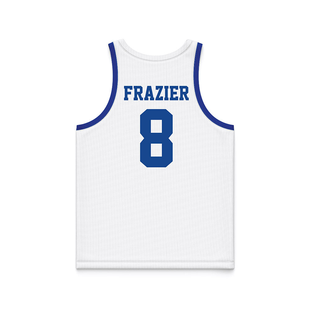 Hampton - NCAA Men's Basketball : Maximus Frazier - White Basketball Jersey-1