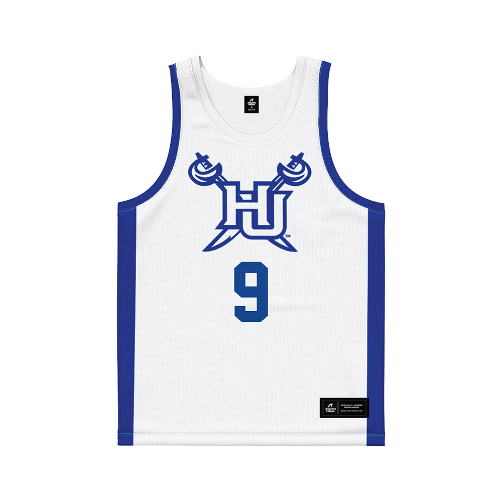 Hampton - NCAA Men's Basketball : William Preston - White Basketball Jersey-0