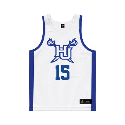 Hampton - NCAA Men's Basketball : Zion Ibekwe - White Basketball Jersey-0