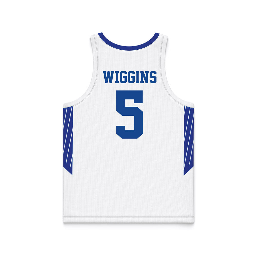 Hampton - NCAA Women's Basketball : Diamond Wiggins - White Basketball Jersey-1