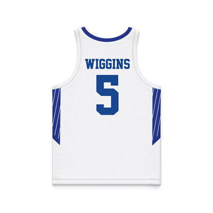 Hampton - NCAA Women's Basketball : Diamond Wiggins - White Basketball Jersey-1