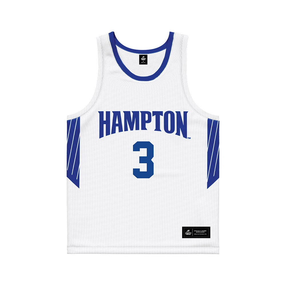 Hampton - NCAA Women's Basketball : Nilah Rivera - White Basketball Jersey-0