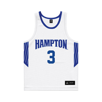 Hampton - NCAA Women's Basketball : Nilah Rivera - White Basketball Jersey-0