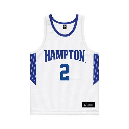 Hampton - NCAA Women's Basketball : Eghosa Obasuyi - White Basketball Jersey-0