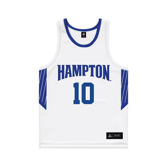 Hampton - NCAA Women's Basketball : Jeniya Bowers - White Basketball Jersey-0