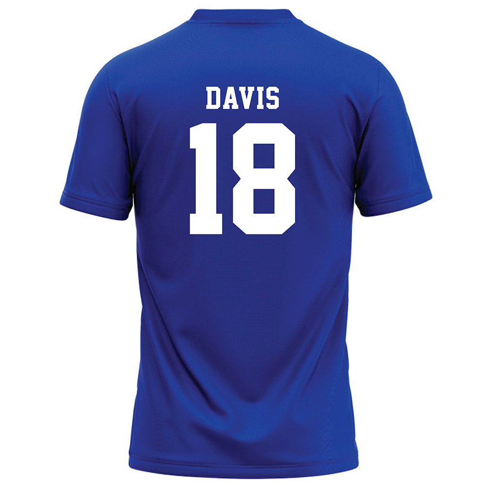 Hampton - NCAA Football : Iman Davis - Blue Football Jersey-1