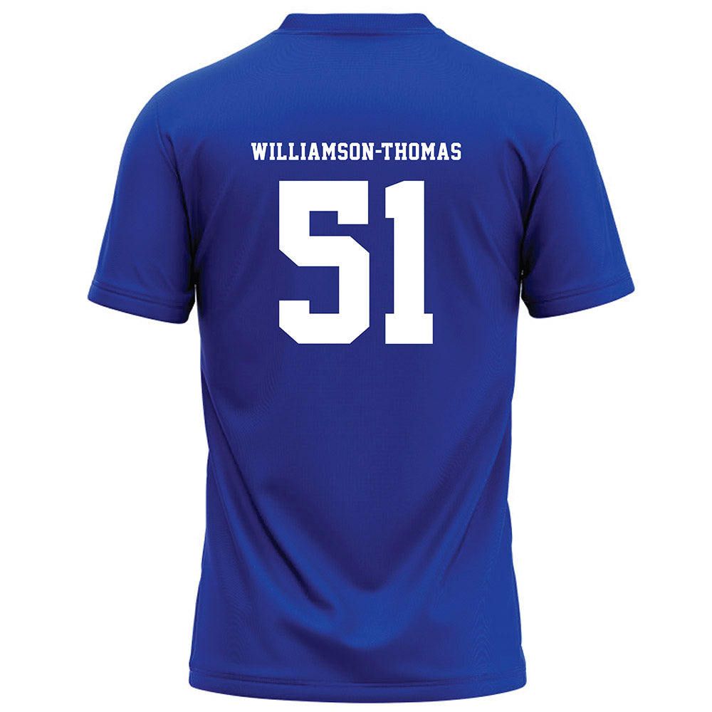 Hampton - NCAA Football : Jalen Williamson-Thomas - Blue Football Jersey-1