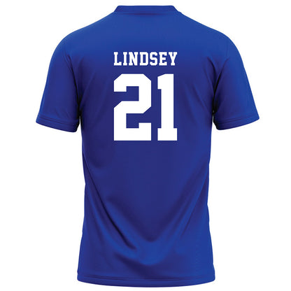 Hampton - NCAA Football : JaSean Lindsey - Blue Football Jersey-1