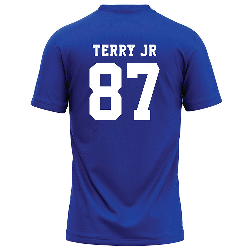 Hampton - NCAA Football : Samuel Terry Jr - Blue Football Jersey-1