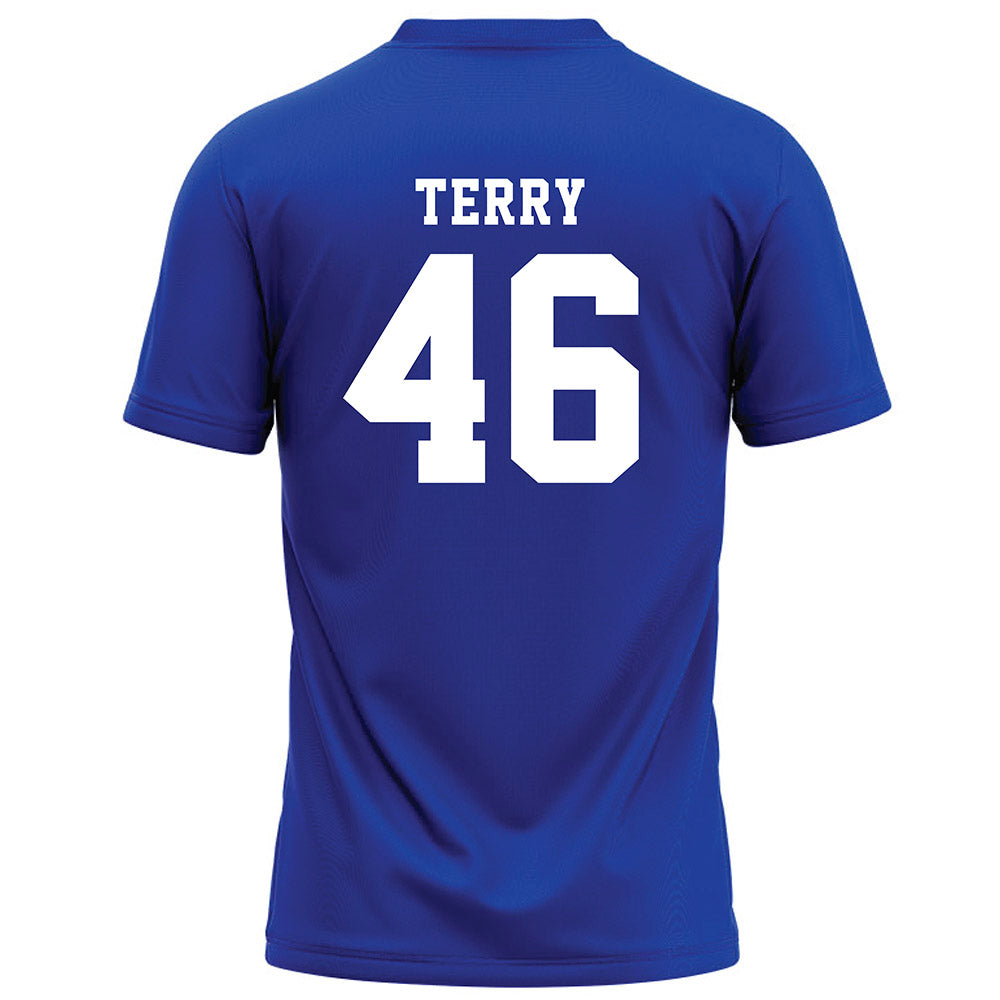 Hampton - NCAA Football : Derien Terry - Blue Football Jersey-1