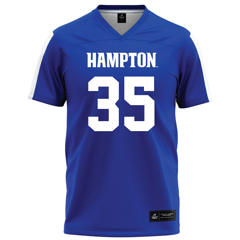 Hampton - NCAA Football : Kam Donald - Blue Football Jersey-0