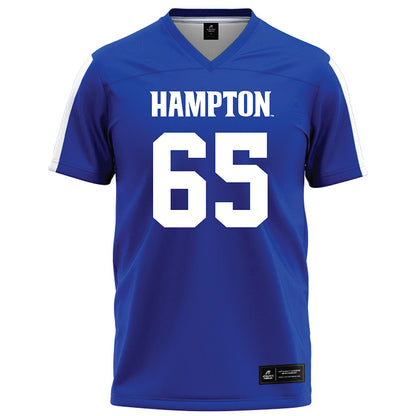 Hampton - NCAA Football : Josiah Downing - Blue Football Jersey-0