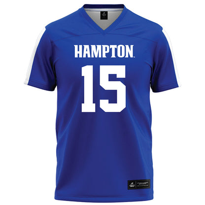 Hampton - NCAA Football : Temond Marcus - Blue Football Jersey-0