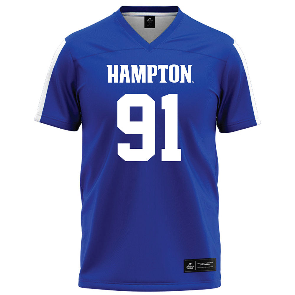 Hampton - NCAA Football : Aaron Atkins - Blue Football Jersey-0